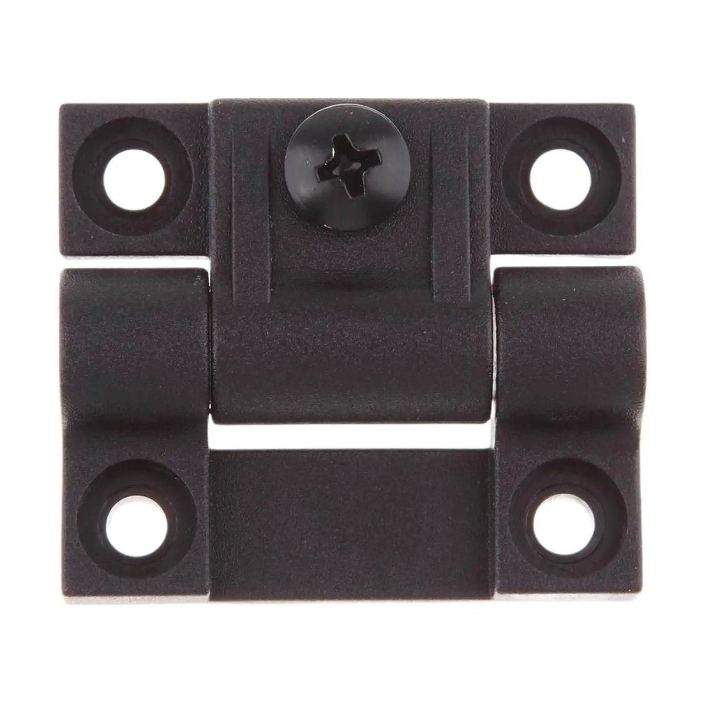 Front view of Black Adjustable Torque Door Hinges 4 Hole Sliding Bearing Hardware for Quiet Smooth Operation Position Control Heavy Duty Durable Use