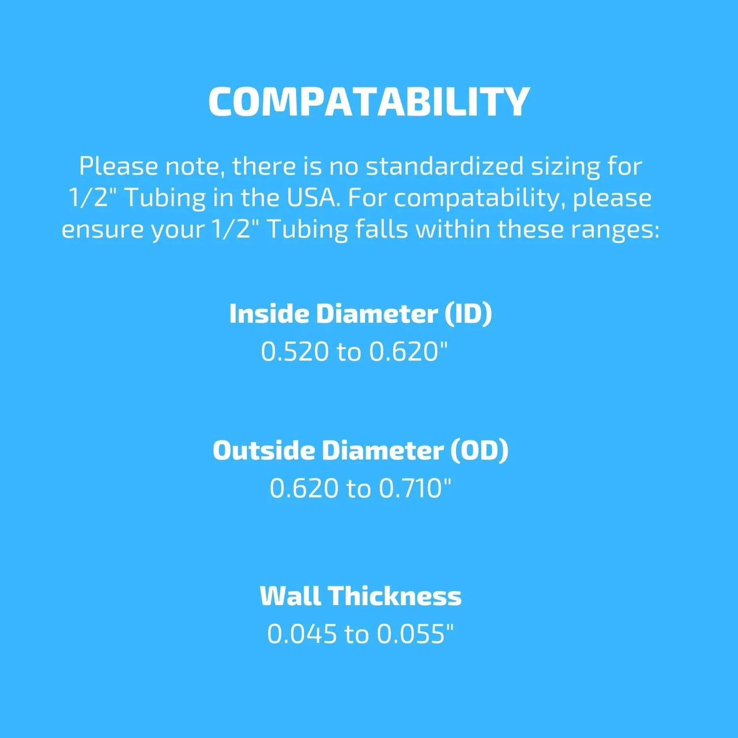Compatibility guide for Effortless Drip Irrigation Tubing To Faucet Adapter One Half Inch To Three Quarter Inch FHT 3 Pack Reusable Connectors.