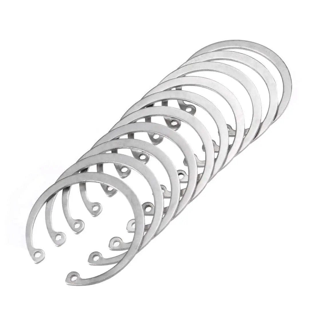 56mm External Circlip C Clip Retaining Snap Ring Set in 304 Stainless Steel 10 Pack for Bearings Gears and Pulleys