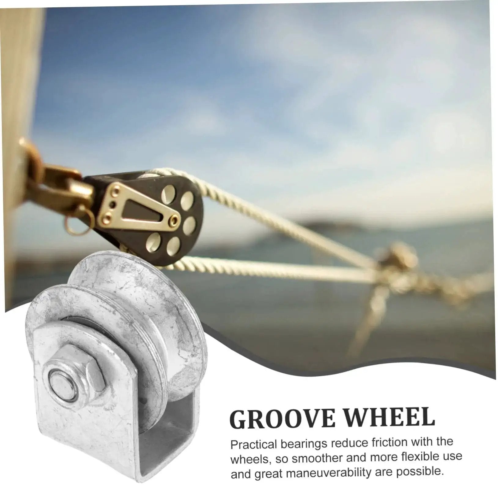 Rugged Cast Iron V Type Groove Wheel Garage Door Roller for Gates and Sliding Doors, built to last gate caster close-up