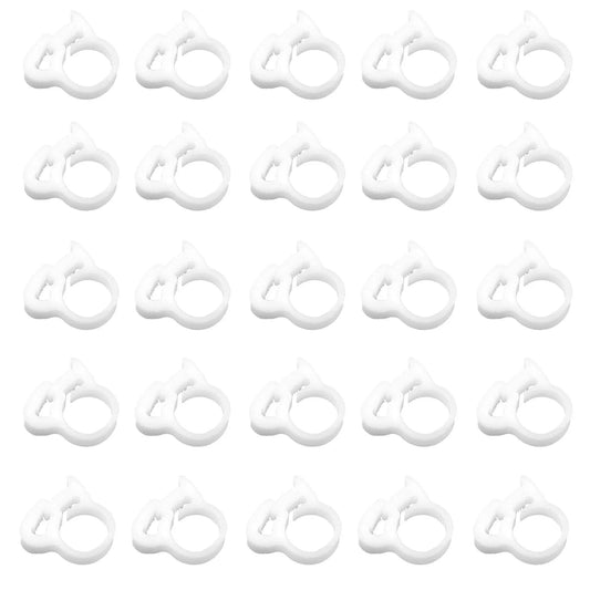 Thirty Pcs Double Gripping Nylon Hose Clamps Designed For Three Eighth Inch Tubing Range From Nine Point One To Nine Point Six Millimeter Snap Grip Plastic Clamps In White Heavy Duty Adjustable Ratcheting Clamps For Plumbing And Automotive Use
