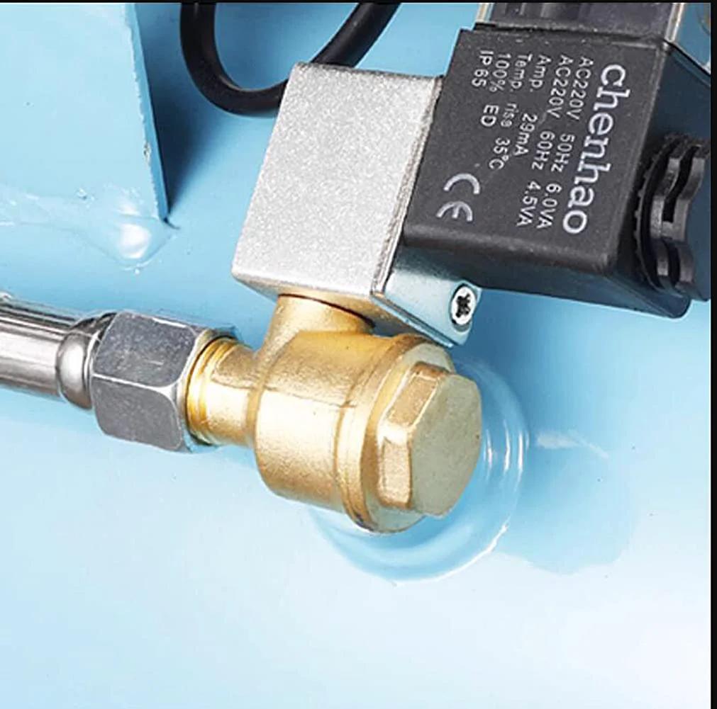 Three Port Brass Check Valve For Air Compressors, Male Threaded Replacement Fittings installed on pneumatic line