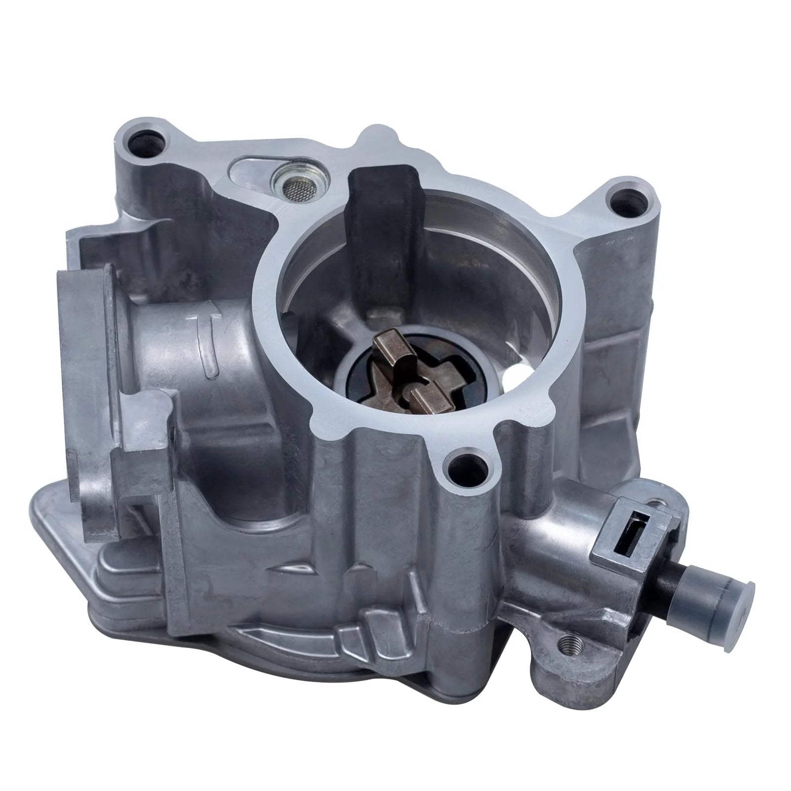 Front view of Top Rated Premium Brake Vacuum Pump For Audi 2.0L Turbo Models 2009 To 2016 A4 A5 Quattro A6 Q5 Q3 TT Quattro