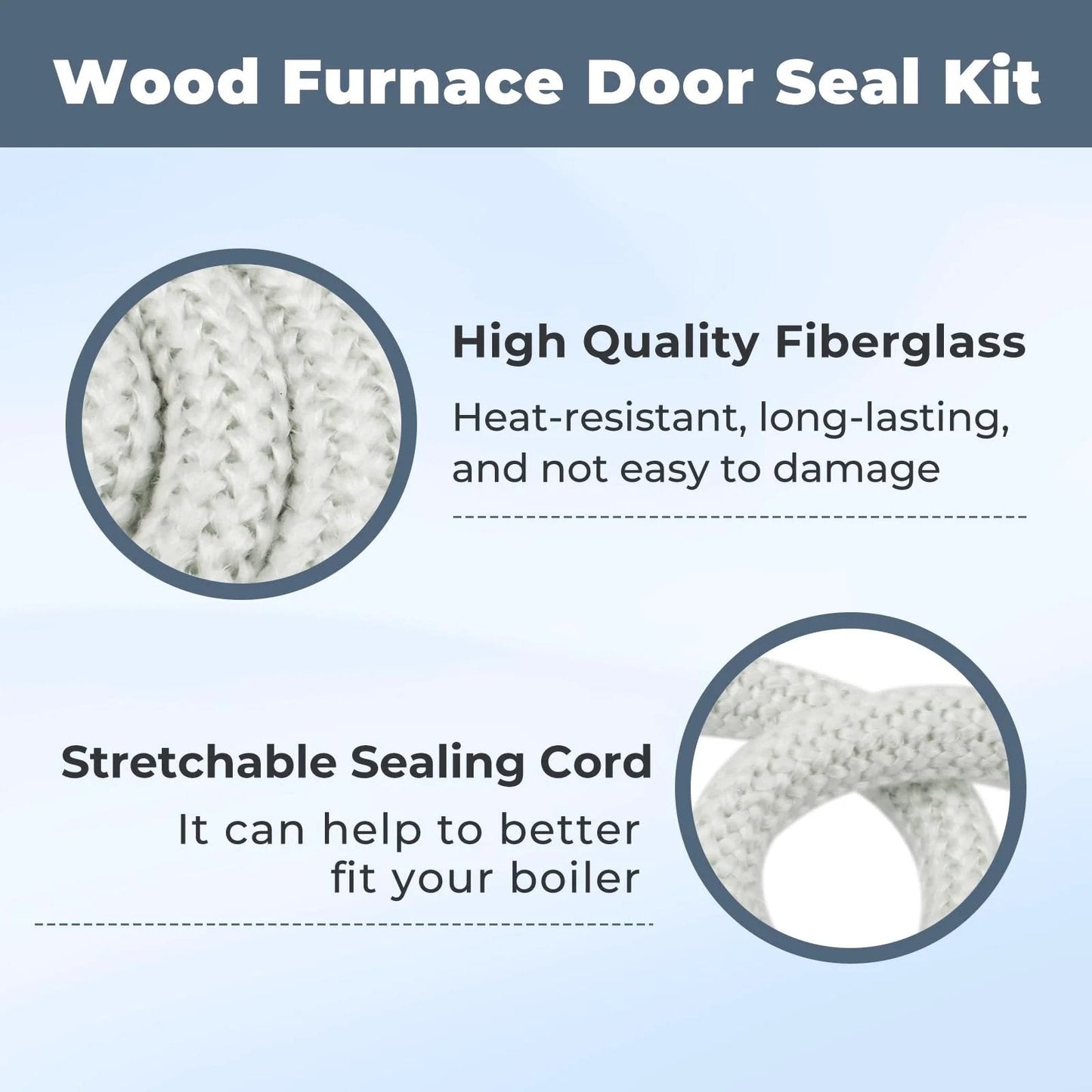 Outdoor Wood Furnace Door Seal Kit Replacement For Central Boiler Models 5036 HF60 5648 6048 4030 High Temperature Resistant Gasket Rope