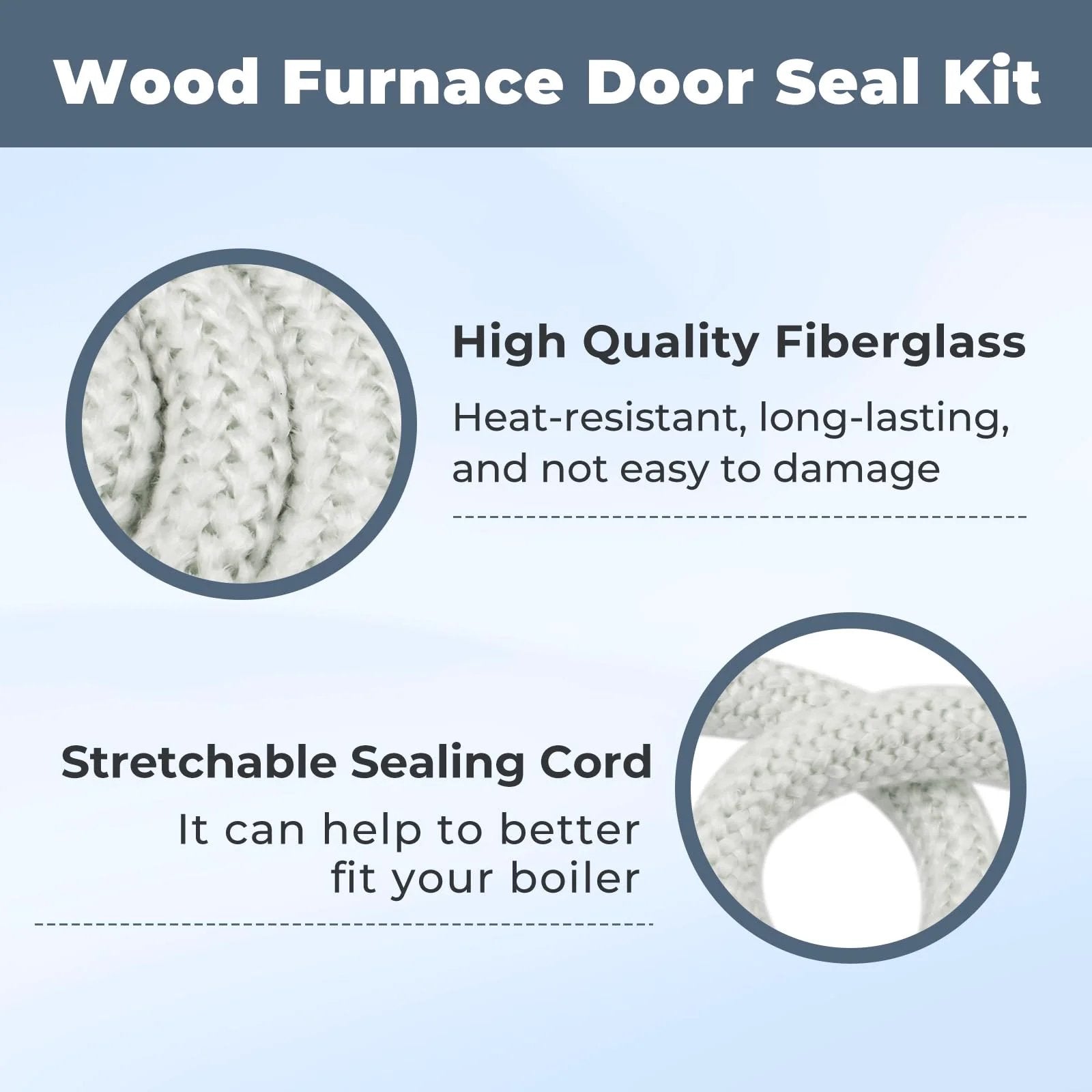 Outdoor Wood Furnace Door Seal Kit Replacement For Central Boiler Models 5036 HF60 5648 6048 4030 High Temperature Resistant Gasket Rope