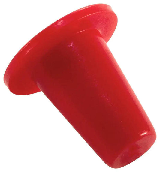 Tapered Red LD-PE Cap and Plug Set for Dust and Moisture Seals and Protective Closures, EZ Remove, MIL Spec SAE Fittings, T Series, front view