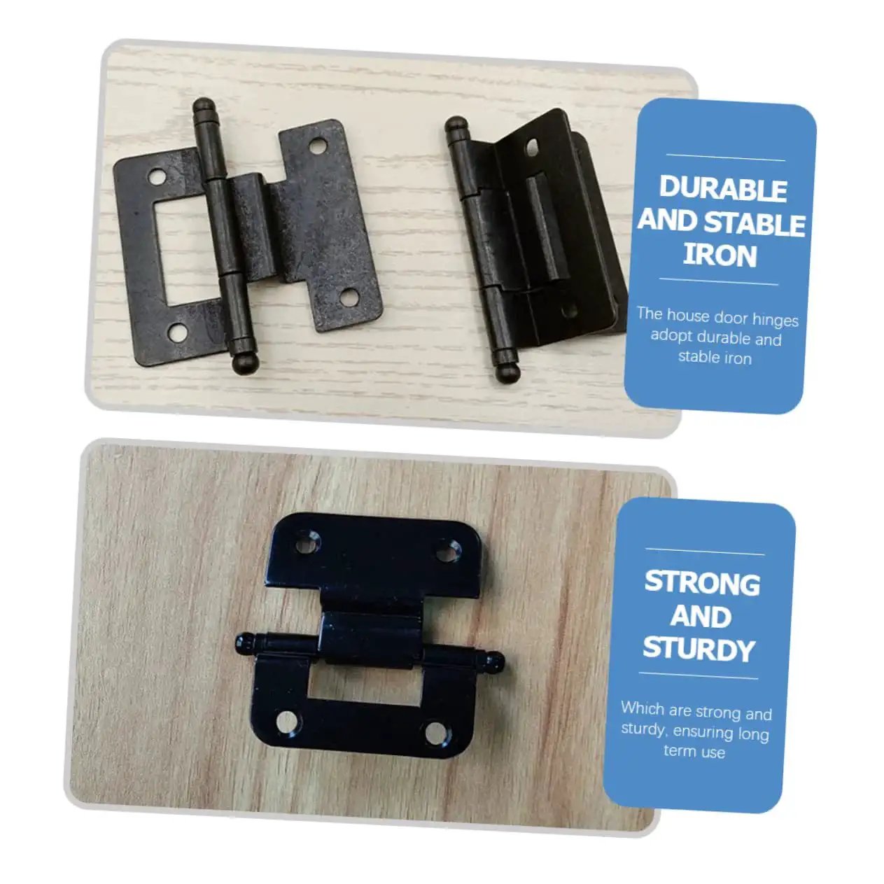 Heavy Duty Kitchen Cabinet Door Hinges 6 Pack By Shineofi Built Tough As Nails Iron Construction front and side view