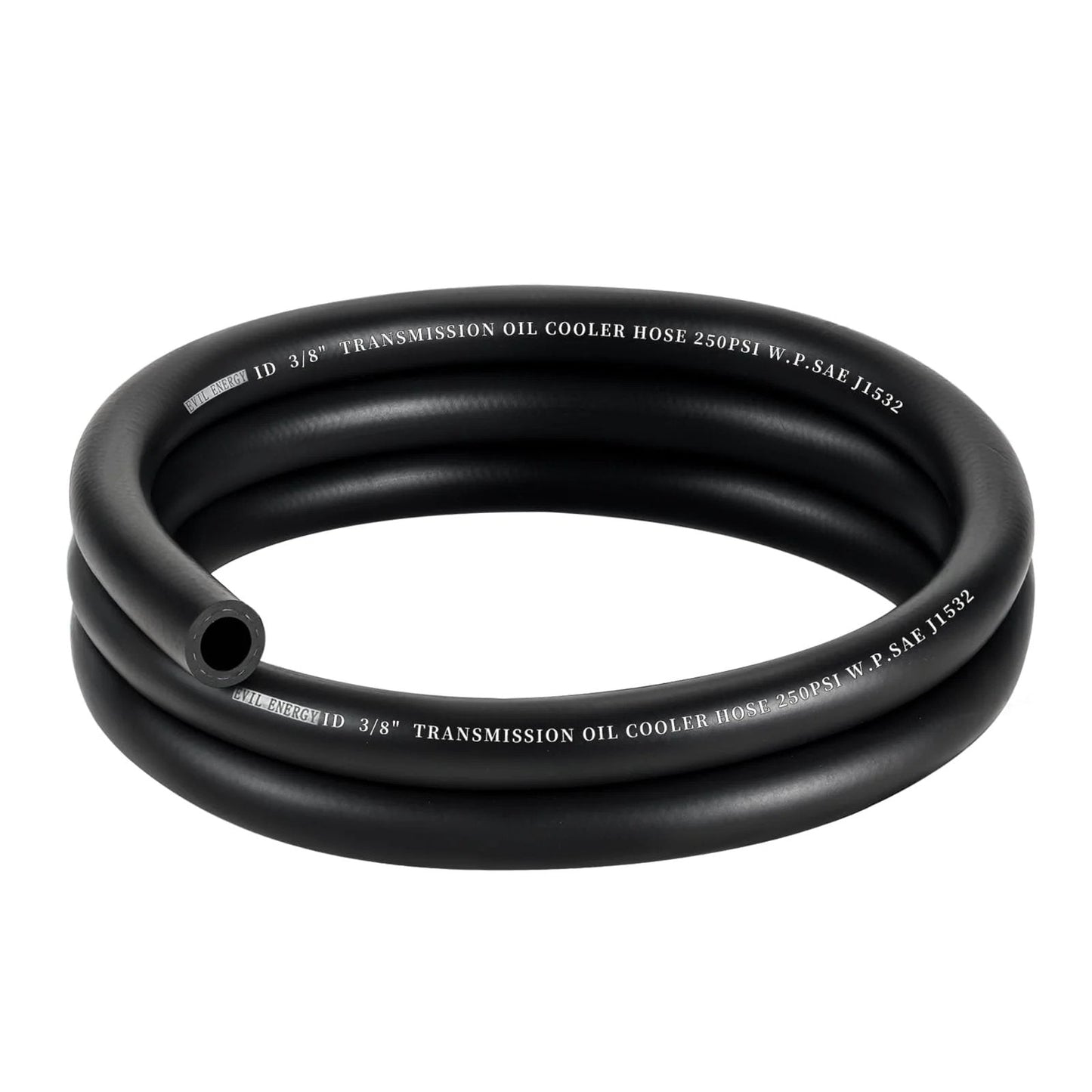 Coiled Durable 3 Eighth Inch ID Transmission Hose For Oil And Hydraulic Fluid 5 Ft Long 250 PSI Working Pressure 1000 PSI Burst