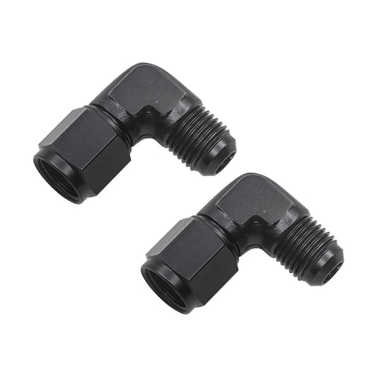 2 Pack 6AN Female To 3/8 Barb 90 Degree Hose Swivel Fittings Aluminum Black Anodized 6061 T6 For Fuel Lines And Pressure Regulator Fittings Durable Rust Resistant Performance For Cars And Trucks