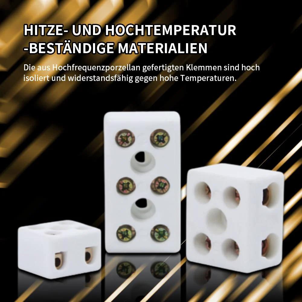 One Way Ceramic Terminal Block 10A 250V High Temp Porcelain Connector With 2.5mm Inlet For Electric Wire Cable 20 Pack Copper Contacts