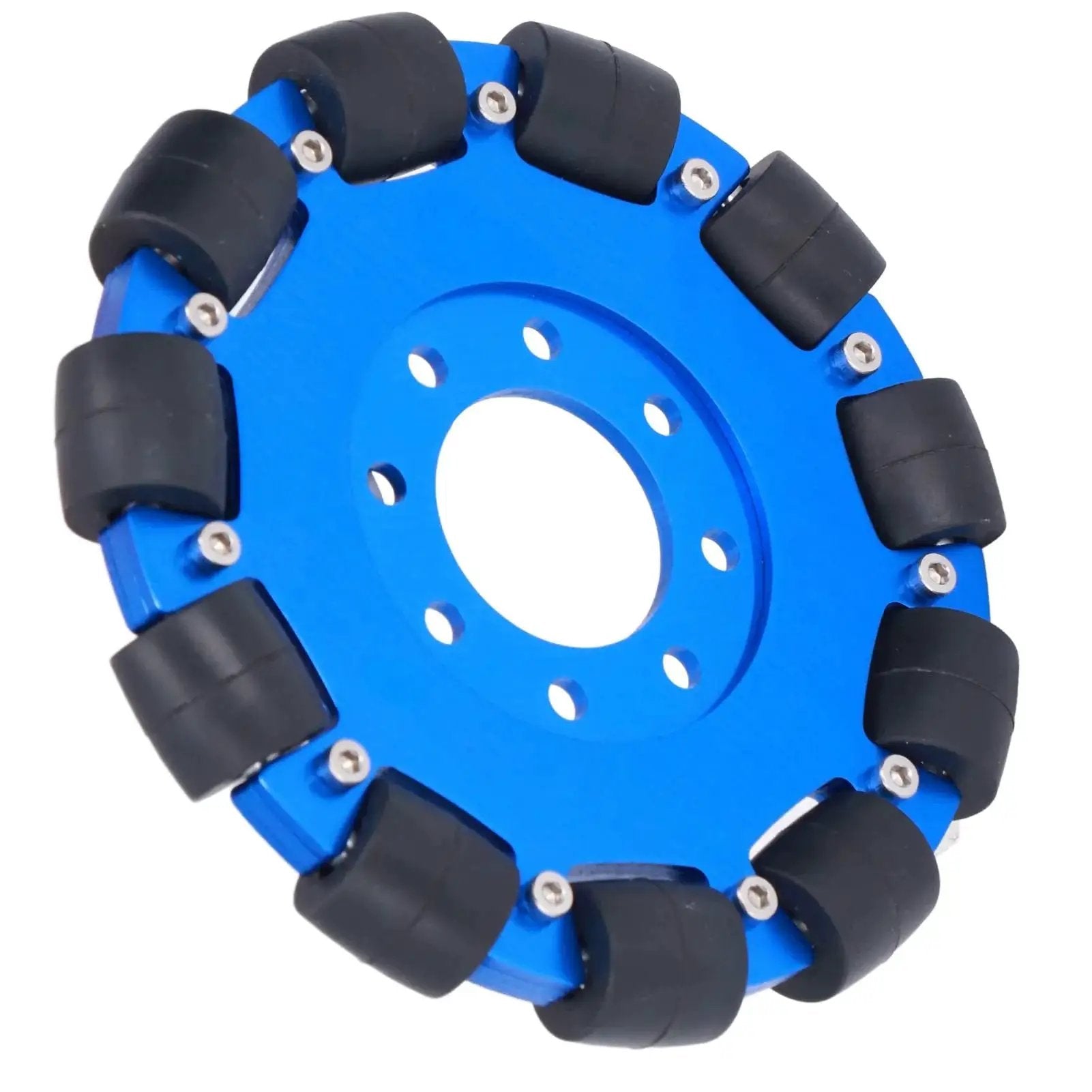 Omnidirectional 5 Inch Wheel With Aluminum Alloy Hub And Silicone Rollers For Robotics Projects Adfaga 11 Bearings And Smooth 30 Kg Load Capacity Single Wheel For DIY Robots And Mobile Robot Chassis