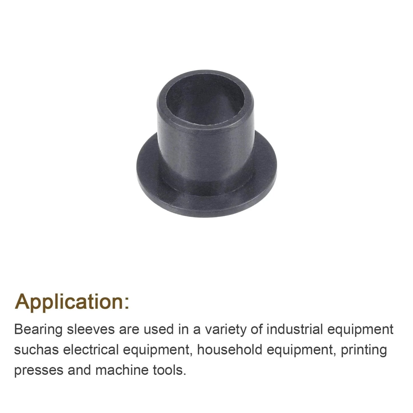 Flanged Sleeve Bearing Set With 8mm Bore 10mm Outer Diameter And 10mm Length POM Self Lubricating Oil Free Bushings In Black Pack Of 4