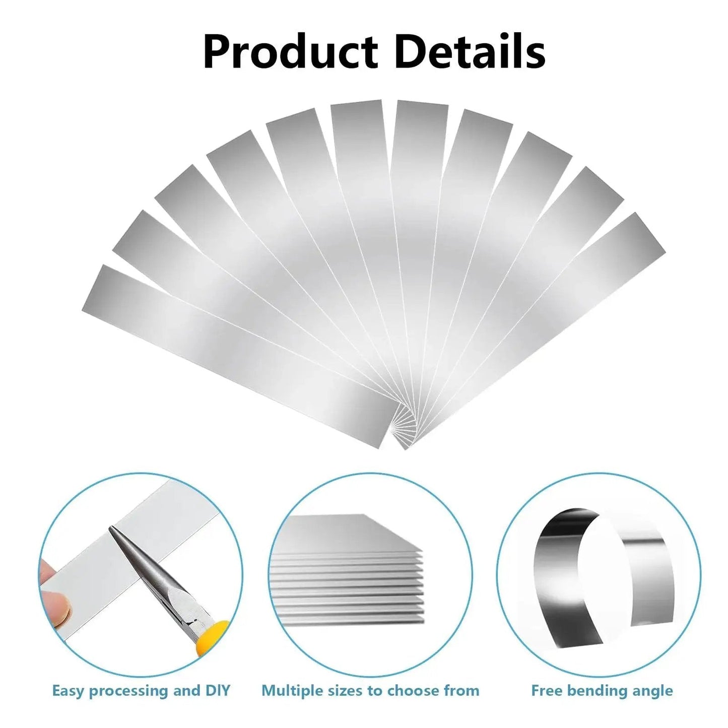 50 Piece Shim Stock Assortment 304 Stainless Steel Shims 2 Inch By 6 Inch For Precise Gaps And Leveling Ten Thicknesses product details