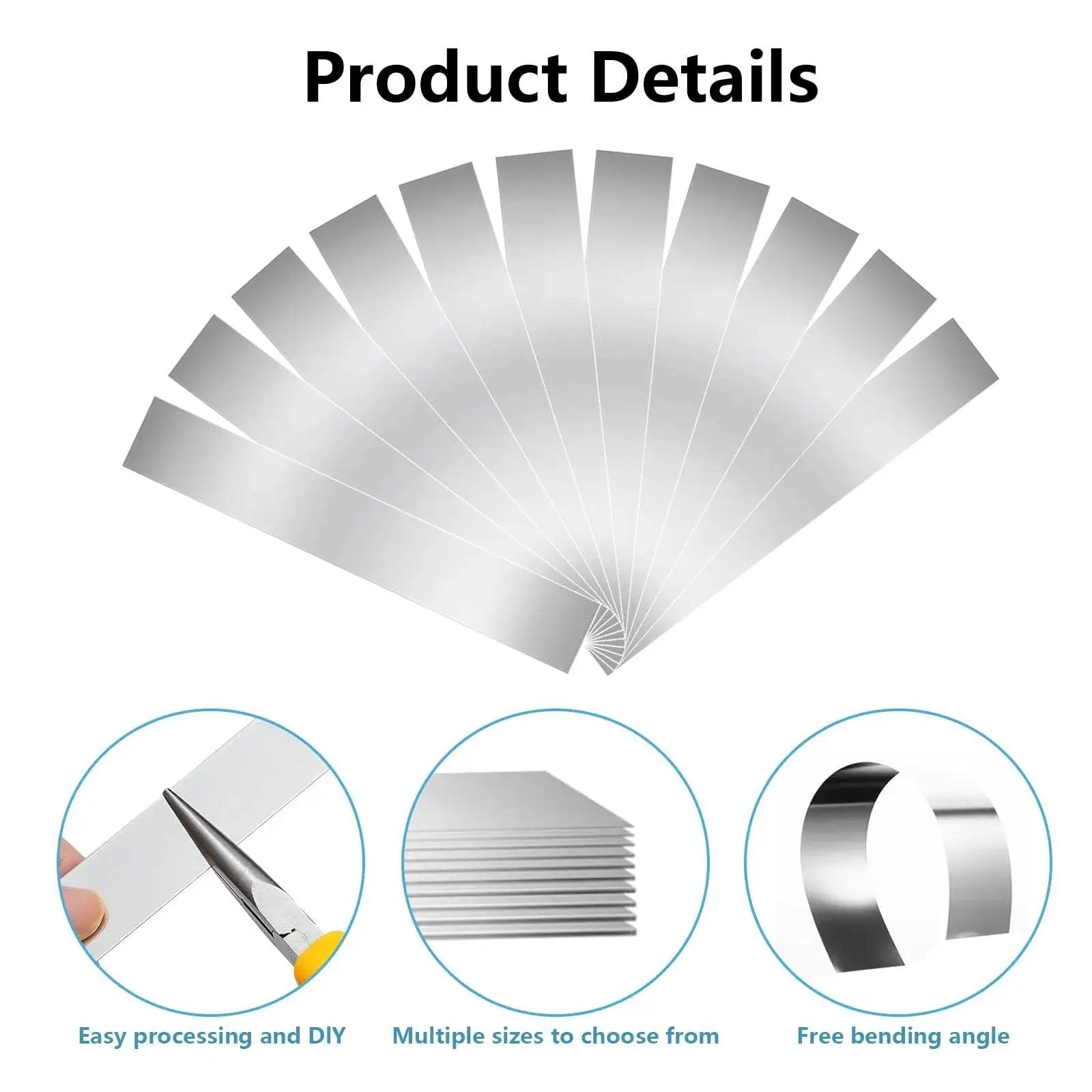 50 Piece Shim Stock Assortment 304 Stainless Steel Shims 2 Inch By 6 Inch For Precise Gaps And Leveling Ten Thicknesses product details