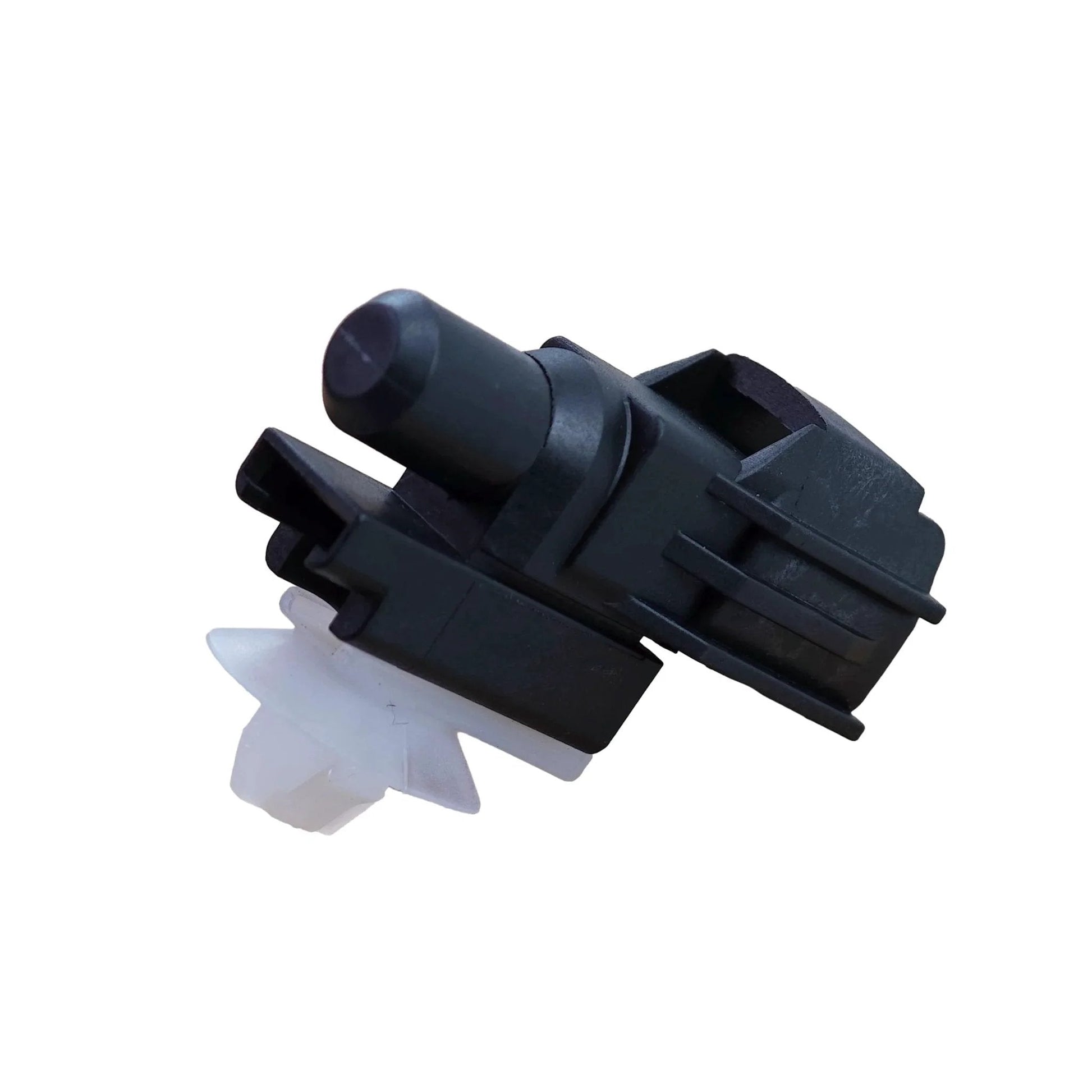 Ambient Air Temperature Sensor Compatible With Toyota Camry RAV4 Corolla Prius Subaru Mitsubishi Cadillac Jaguar Dodge Chrysler Suzuki Lexus Scion Vehicles Includes Ref 8862532171 MR320628 0775005191 For Quick Plug And Play Replacement in black plastic with one connector cavity, side view.