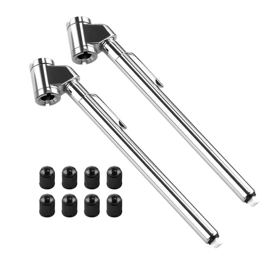 Pencil Tire Pressure Gauge Dual Head For Cars Trucks RVs ATVs Motorcycles And Bikes Mechanical Gauge With Stainless Steel Stem 10 To 120 PSI Silver 2 Pack CZC AUTO