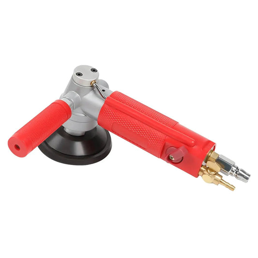 Side view of 4 Inch Pneumatic Wet Stone Polisher with Water Jet for Marble Granite Concrete Polishing Air Sander 4300 RPM Pro Grade