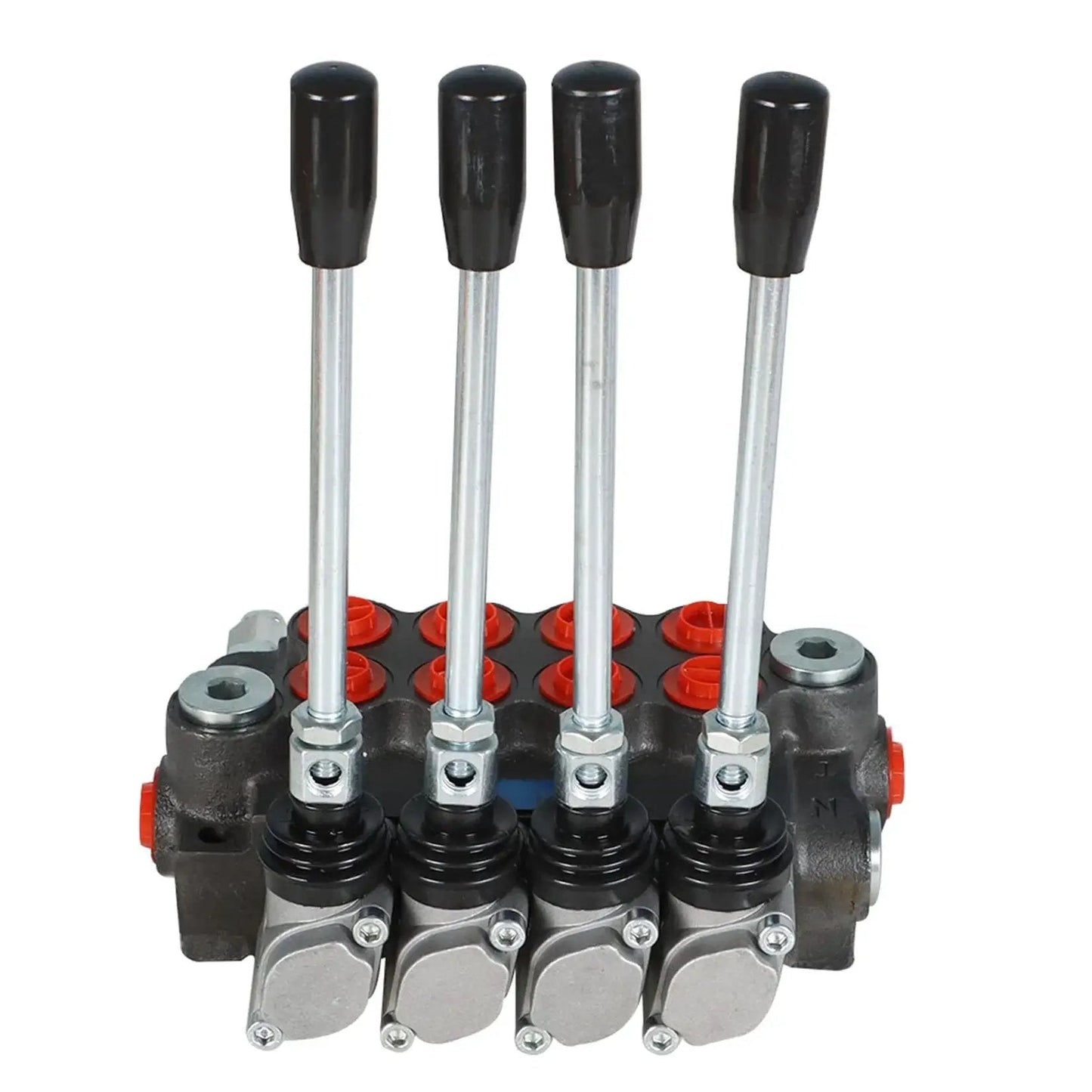 Four Spool Hydraulic Control Valve With 11 GPM Flow, 3600 PSI Max, BSPP Interface, heavy duty cast iron front view