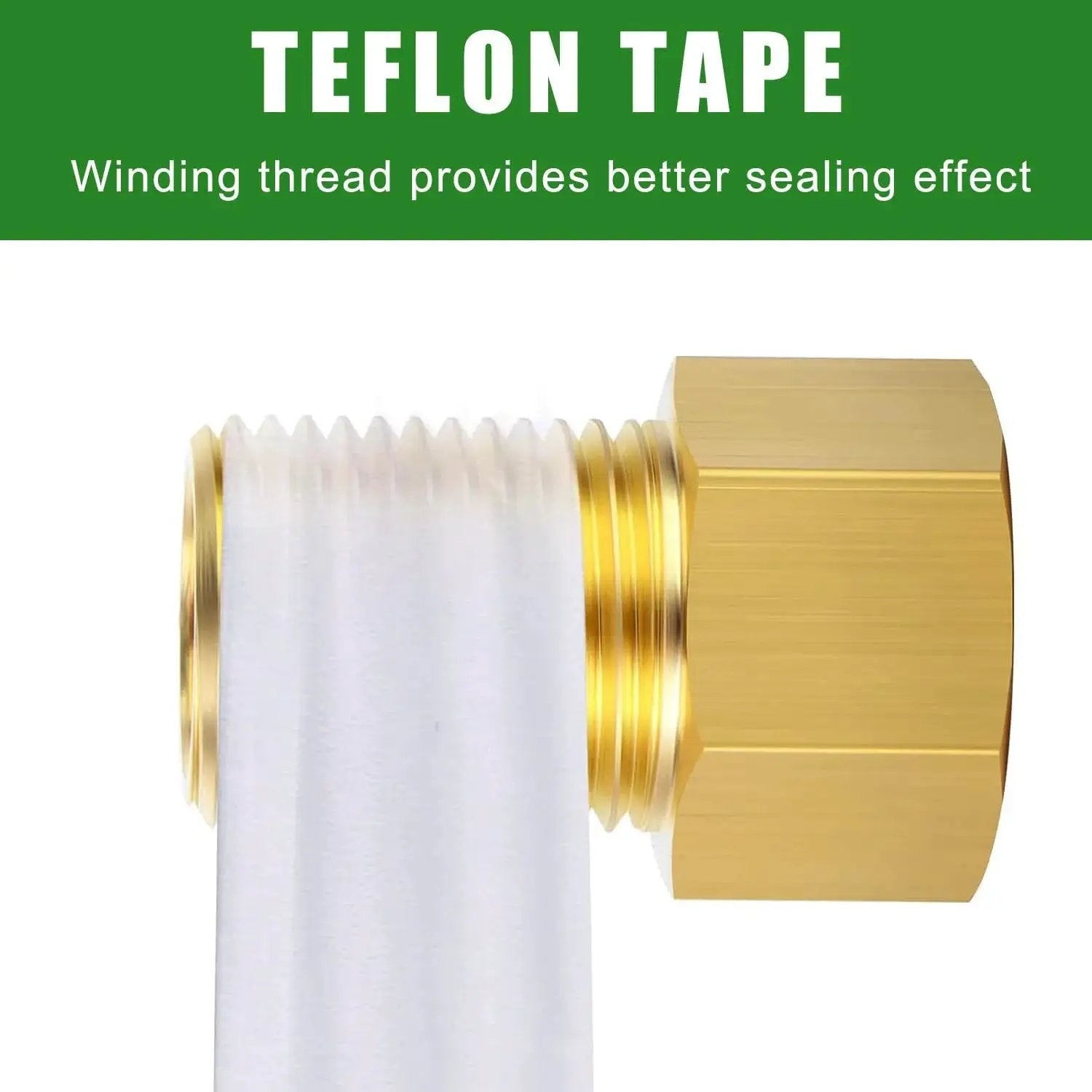 1/2 Inch Brass Pipe Extension Fitting with Teflon Tape for better seal, part of 5-piece set for tub spout or shower installation