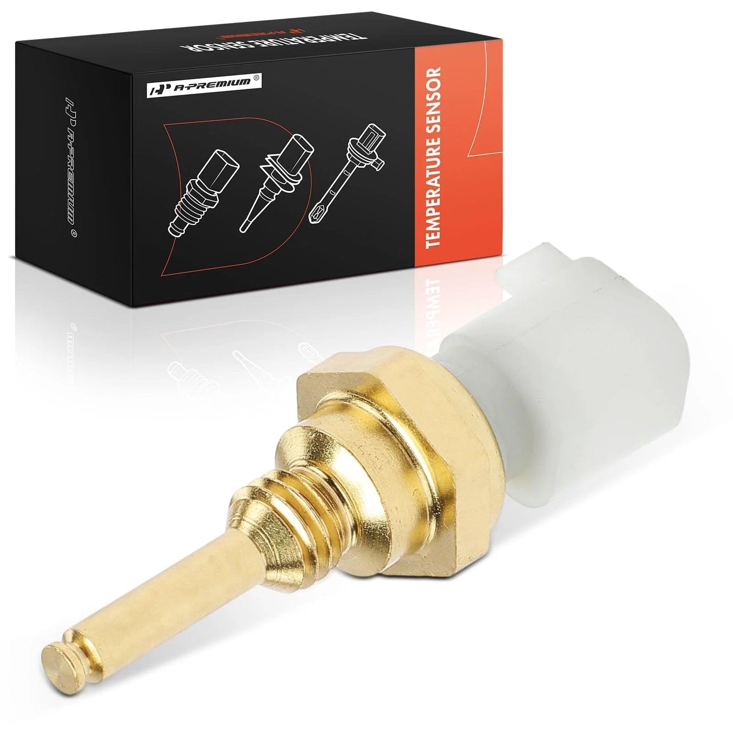 Engine Coolant Temperature Sensor 2-Pin for Ford and Lincoln Vehicles with packaging, plug-and-play brass sensor for F Series and more