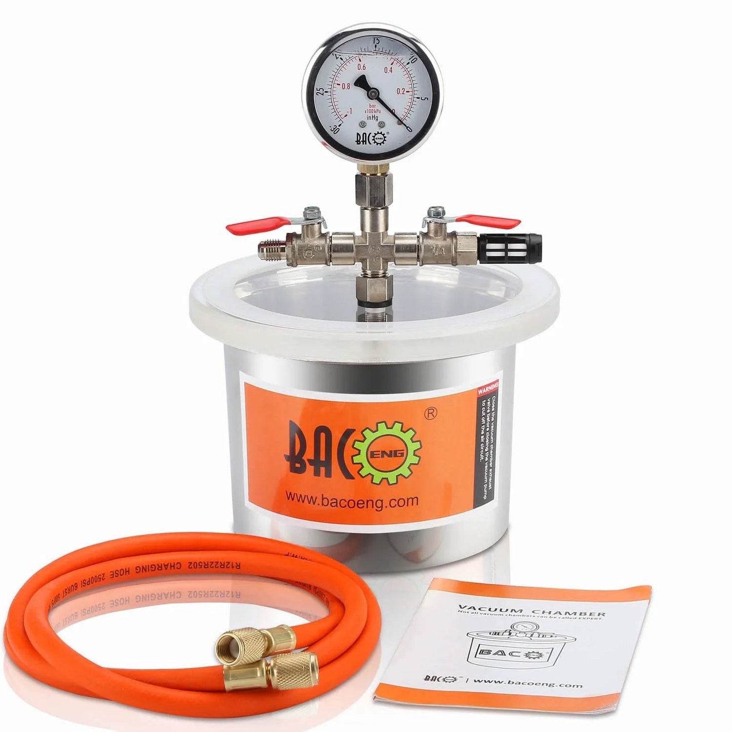 2 Quart Vacuum Chamber Kit For Resin And Epoxy Degassing With Stainless Steel Body And Acrylic Lid, Durable Silicone Gasket, Reusable Over 10,000 Uses, Pro Level For Resin Casting, Silicone Molds, And DIY Projects