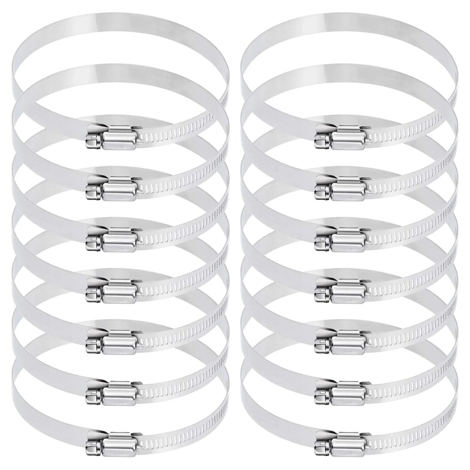 12 Piece Stainless Steel Hose Clamp Kit For Plumbing Automotive And Mechanical Use Selizo 304 Stainless Worm Gear Adjustable Clamps Size 91 To 114 Millimeters 3.6 To 4.4 Inches 4 Inch Range Go To Heavy Duty Fuel Line Duct Clamp Set