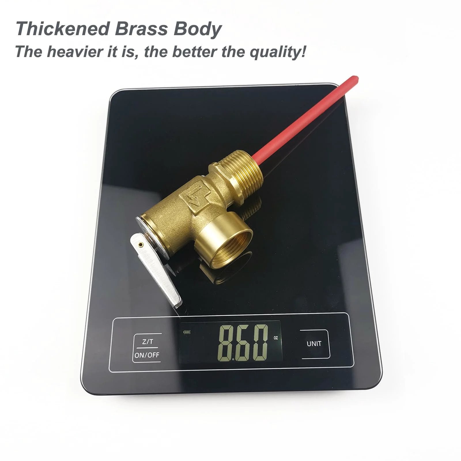 Heavy Duty Temperature And Pressure Relief Valve For Water Heaters Boilers And Hot Water Tanks, 3/4 Inch NPT Connection on scale