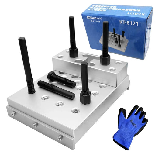 Universal Drill Press Support Block Plate Tool Set Kit For 30 Ton Capacity Bearing And Bushing Repair Removal And Installation