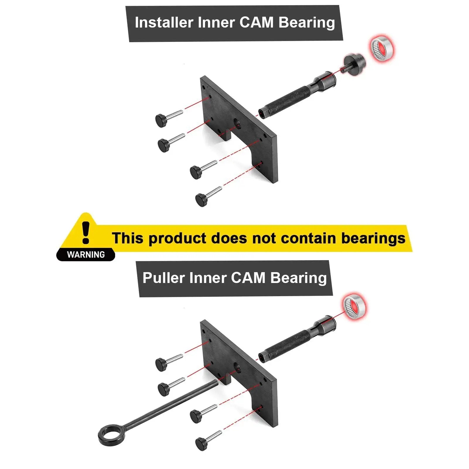 Inner Camshaft Bearing Installer And Remover Tool For Harley M8 Engines 2017-2025 setup diagram with components