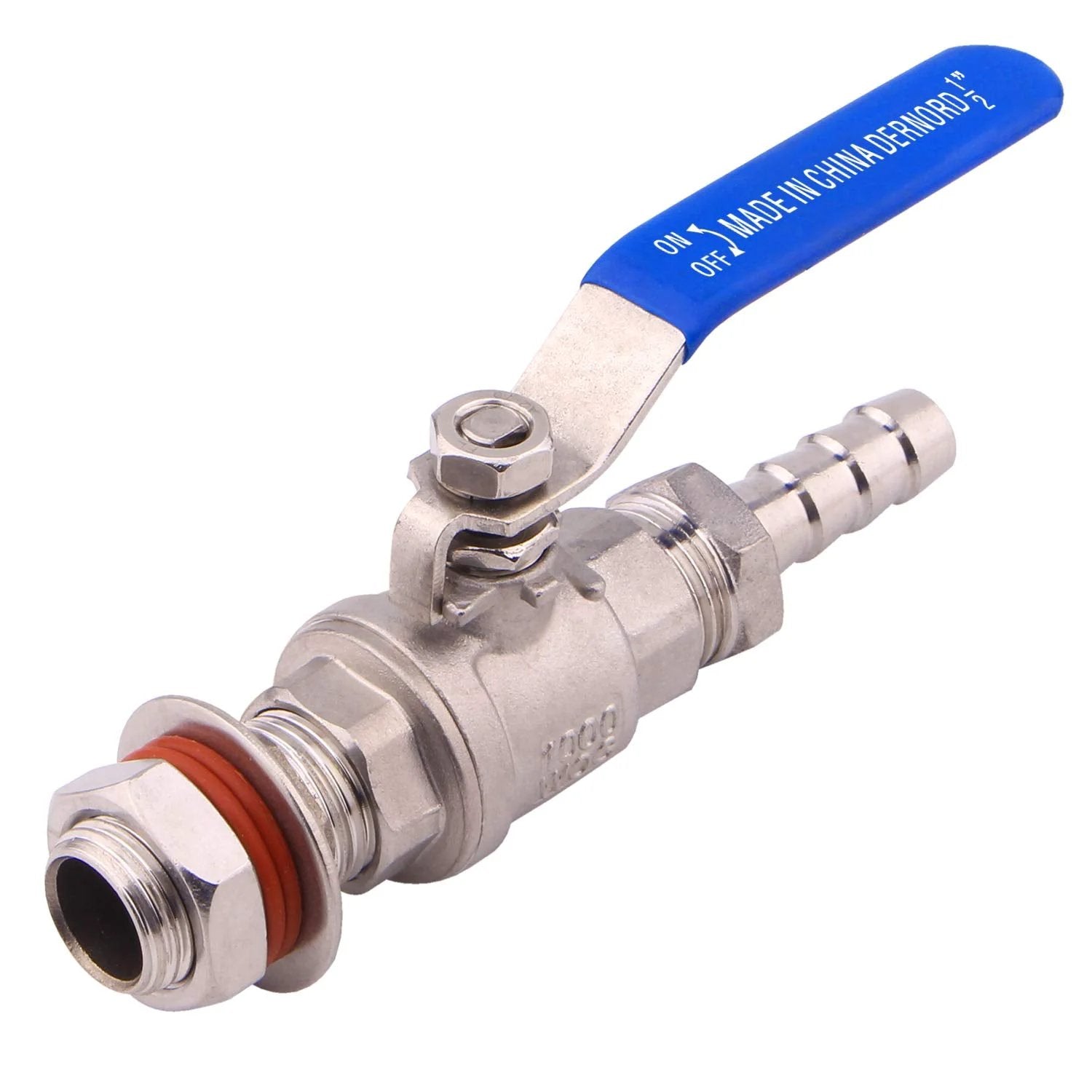 Stainless Steel One Half Inch Ball Valve Weldless Bulkhead For Home Brew Kettle One Half NPT To One Half Barb Hose