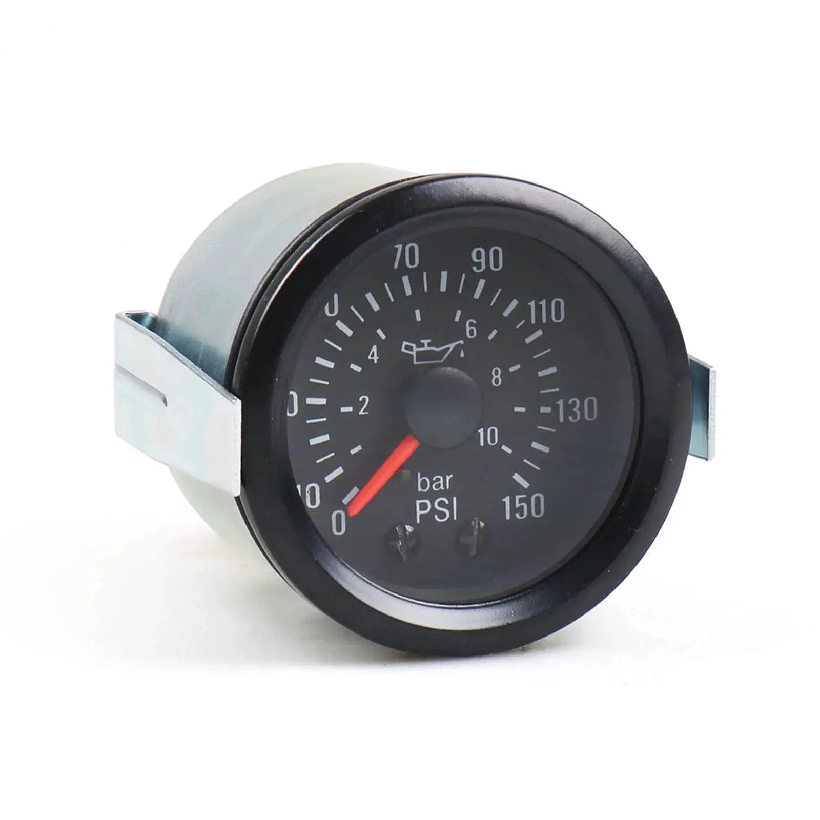 2 Inch Mechanical Oil Pressure Gauge With Yellow LED Dial Light For Cars Reads 0 To 10 Bar Or 0 To 150 PSI 52mm Dial 12V NPT