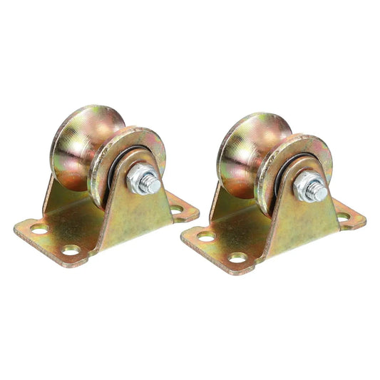 2 Pcs U Groove Pulley Wheel Casters 1 Inch Groove U Type For Sliding Gates Industrial Machinery And Wire Rope Rails 330 Lbs Load Capacity