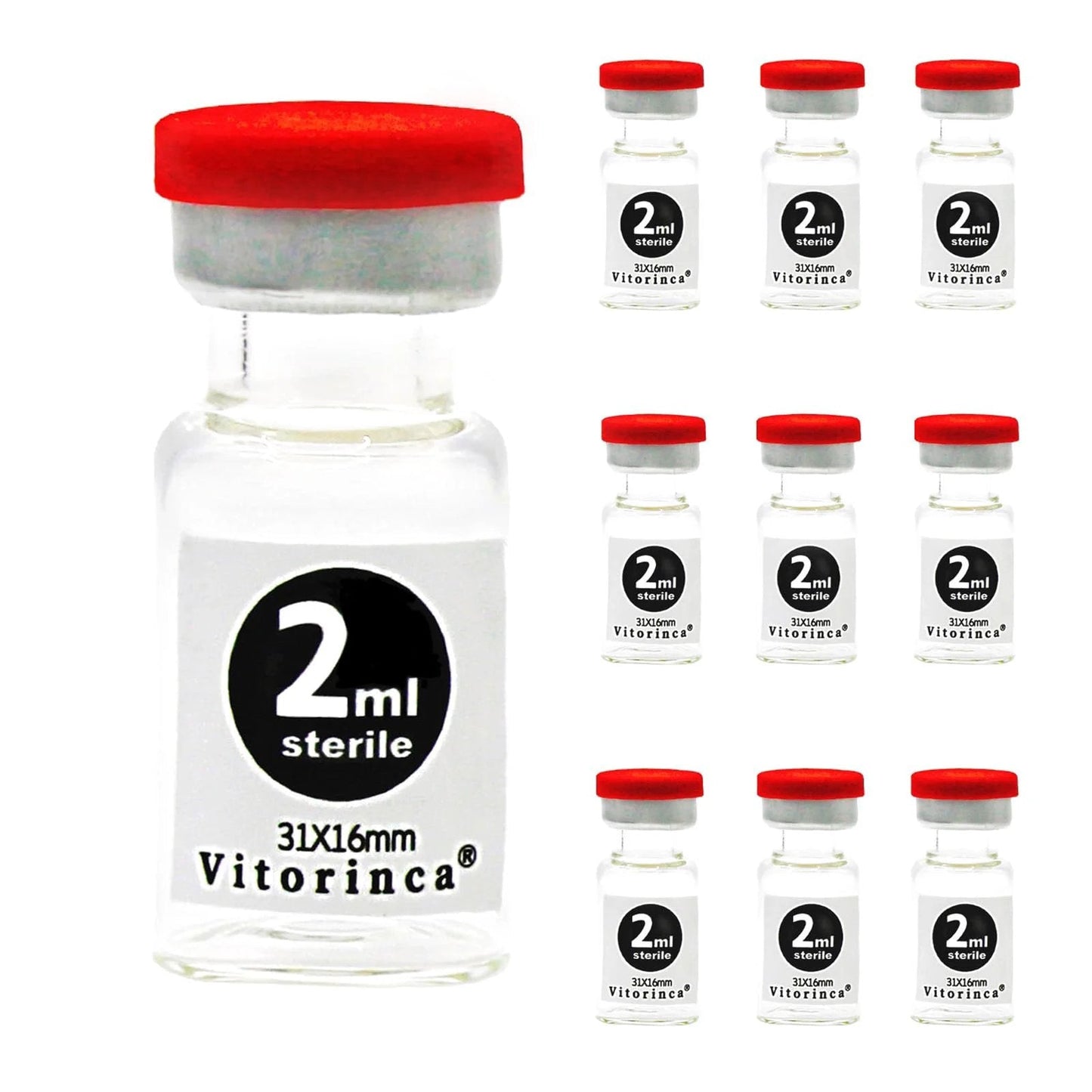 2ml Sterile Glass Vials With Self Healing Injection Port And Flip Top Cap 10 Pack Sterile Package For Laboratory Use And Sterile Preparations Vitorinca