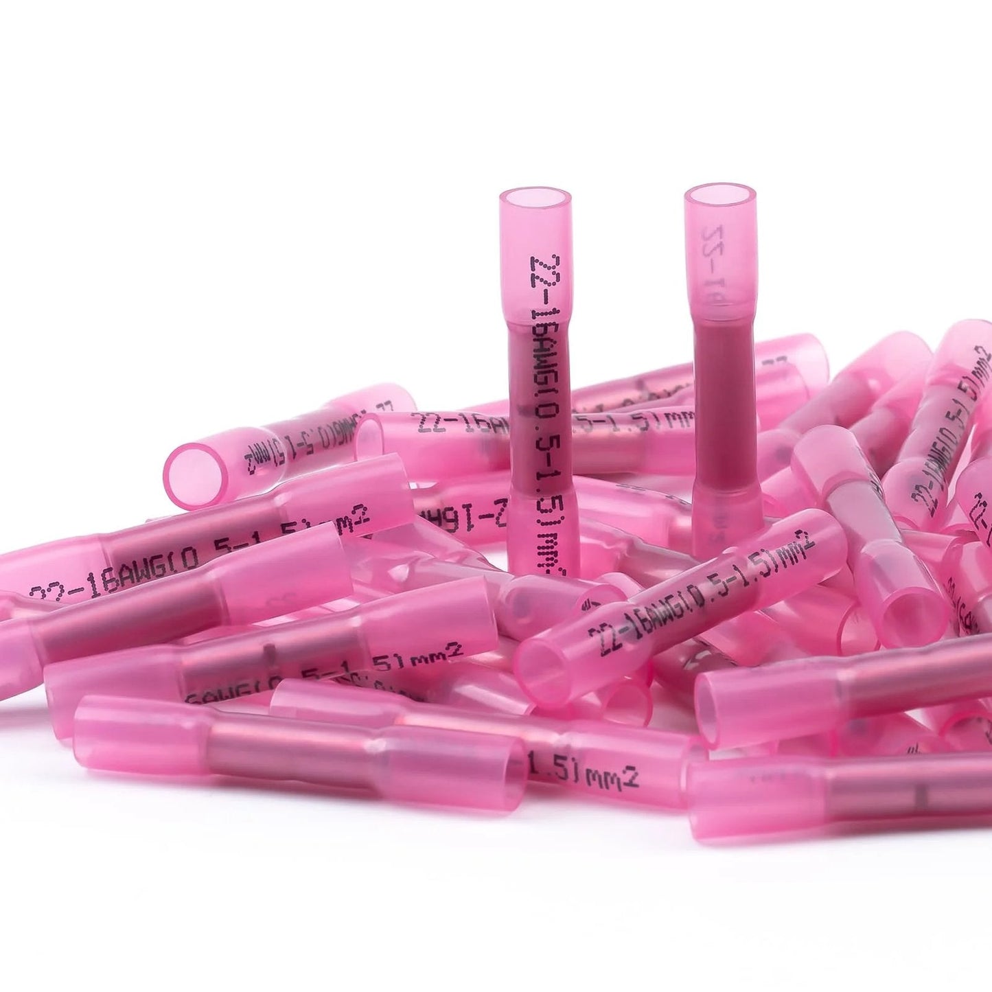 Heat Shrink Butt Connectors For 22 16 AWG 100 Pcs Waterproof Splice Terminals For Auto And Marine Wiring Red Dual Wall 3 To 1 Heat Shrink