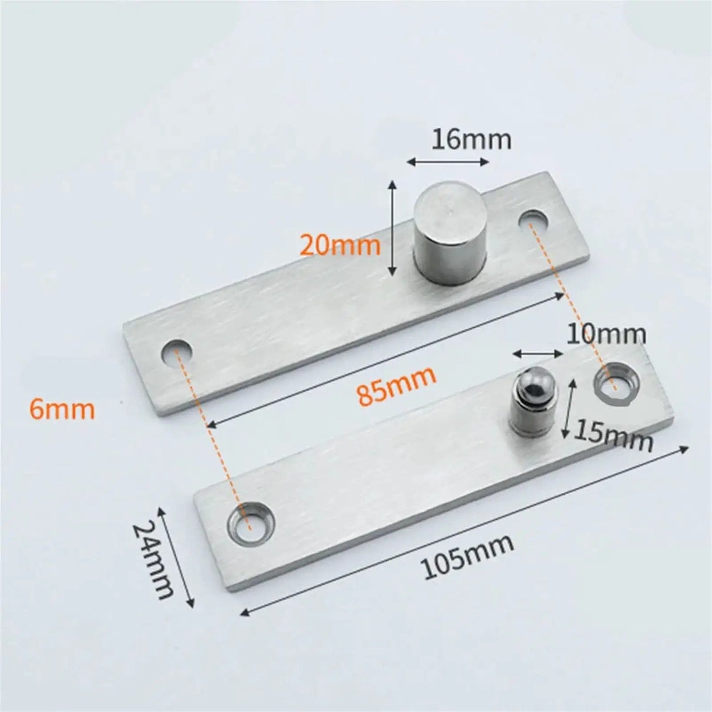 360 Degree Stainless Steel Swing Door Pivot Hinge for Concealed Bookcase and Secret Door 360 Rotating Hinge dimensions