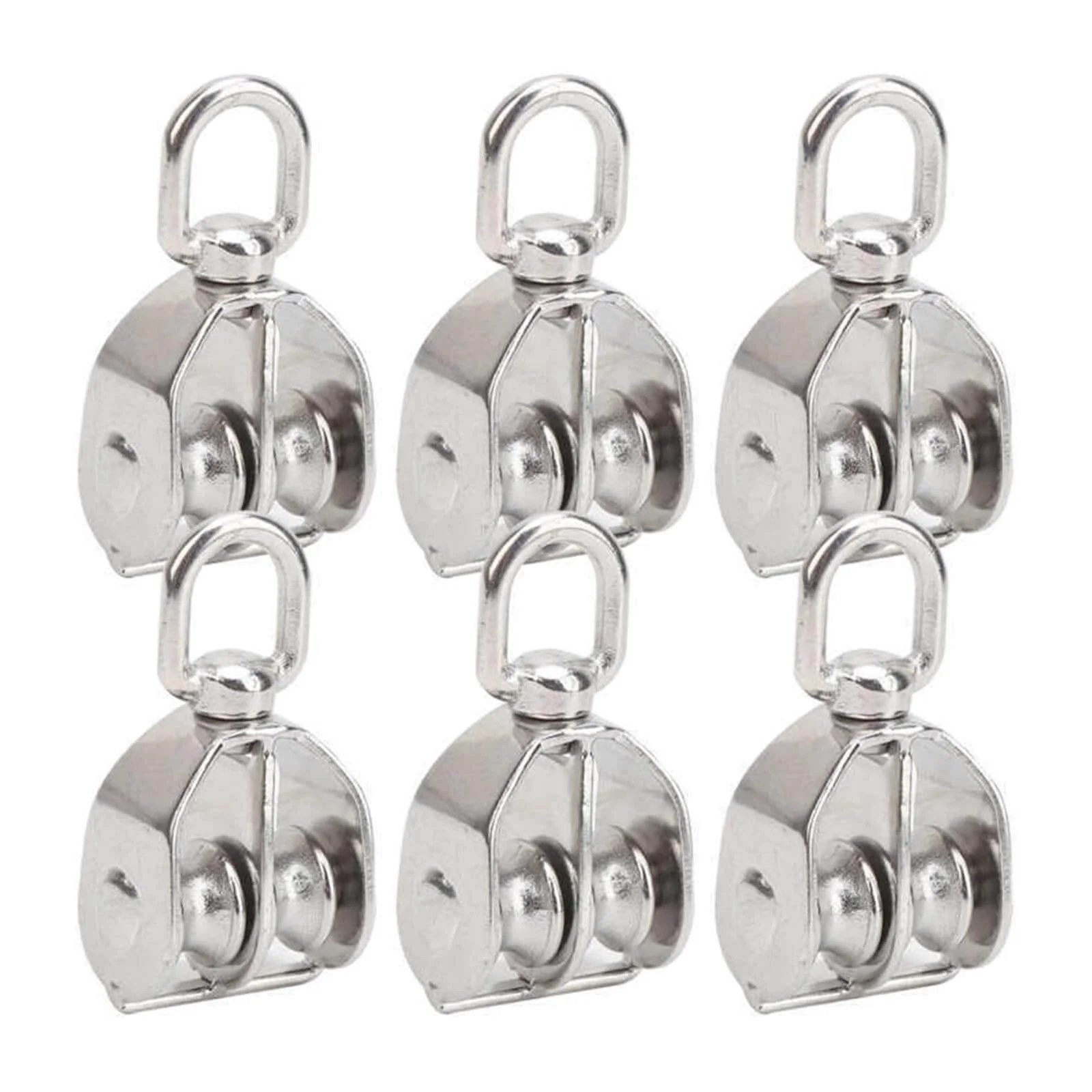10Pcs M15 Pulley Block 304 Stainless Steel Heavy Duty Traction Wheel Single/Double Wheel Lifting Rope Block Wholesale(Single)