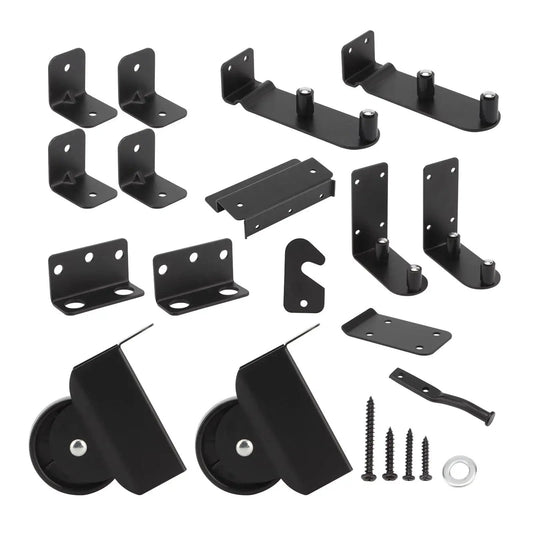 Heavy Duty Sliding Gate Hardware Kit With Adjustable Corner Braces And Gate Frame Brackets Rail Kit For Wooden Fences And Porches DIY Mounting