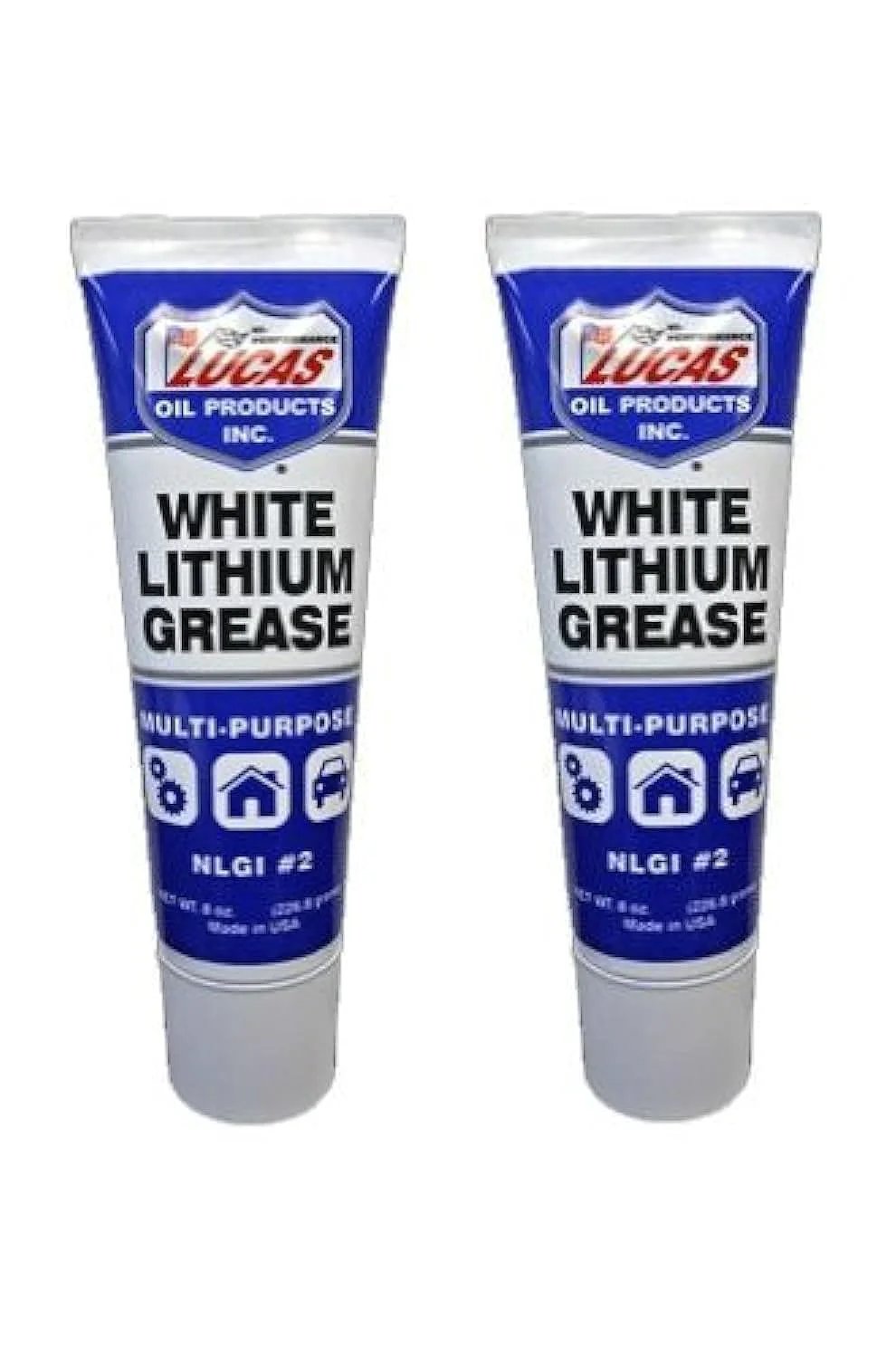 White Lithium Grease 8 Oz Tube 2 Pack For Household And Garage Use NLGI 2 Long Lasting Reduces Wear Extreme Friction Reduction Ideal For Hinges Garage Doors Openers And Springs By Lucas Oil