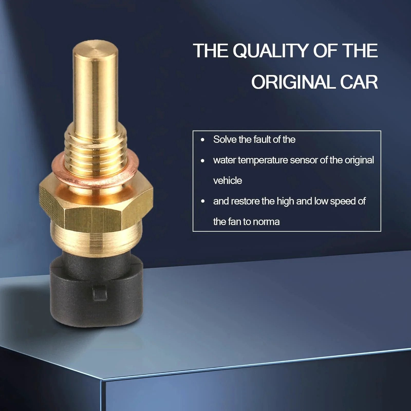 Engine Water Temperature Sensor For Cars Reliable Cooling Temperature Sensor Replacement Part Fits Delphi Gold And Black Metal Body With Tight Threads Easy Install Durable And Accurate Reading
