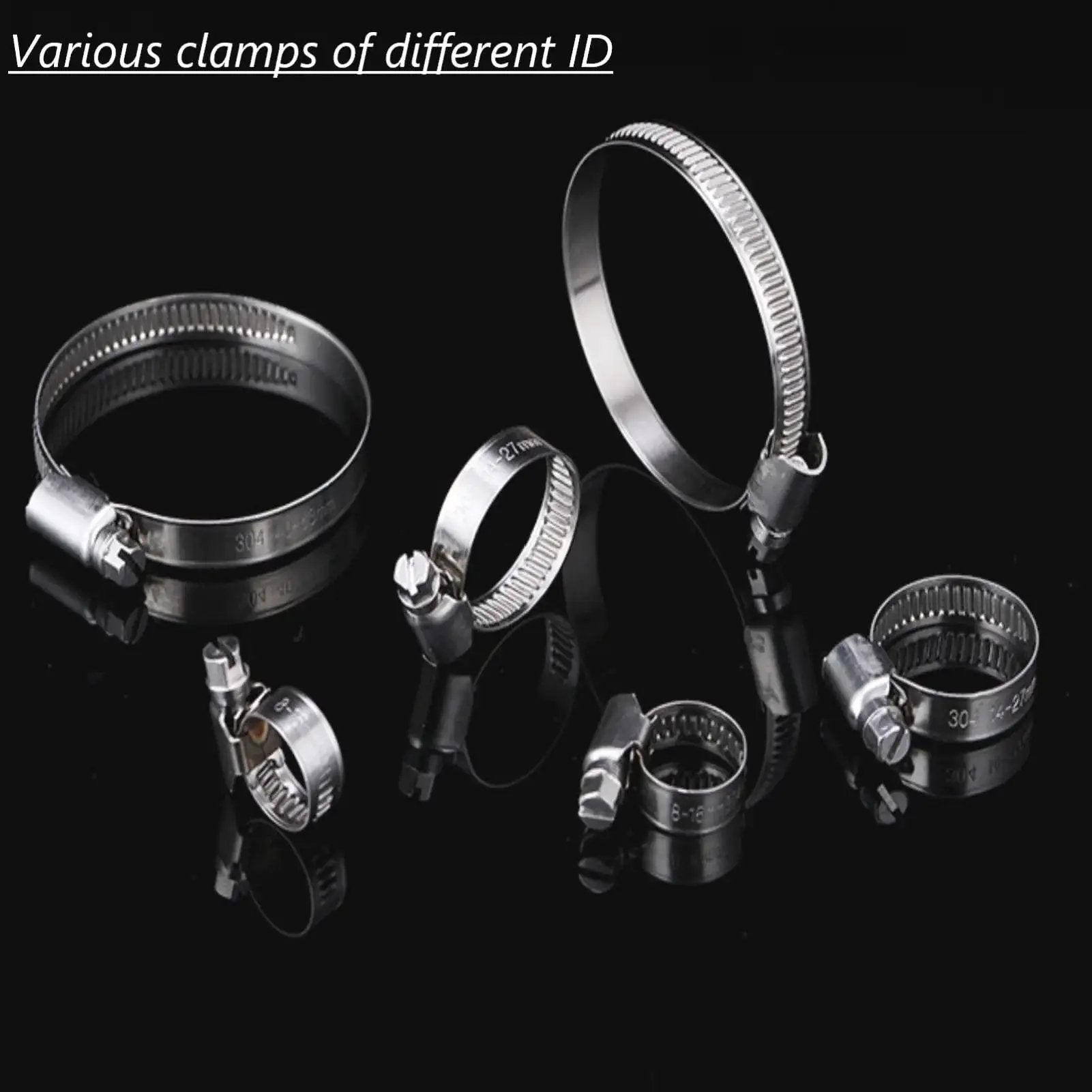 Pro Grade Heavy Duty High Pressure Hose Clamps 15 Pack 5/9 To 1-1/10 Inch Adjustable Worm Gear Drive 304 Stainless Steel Band