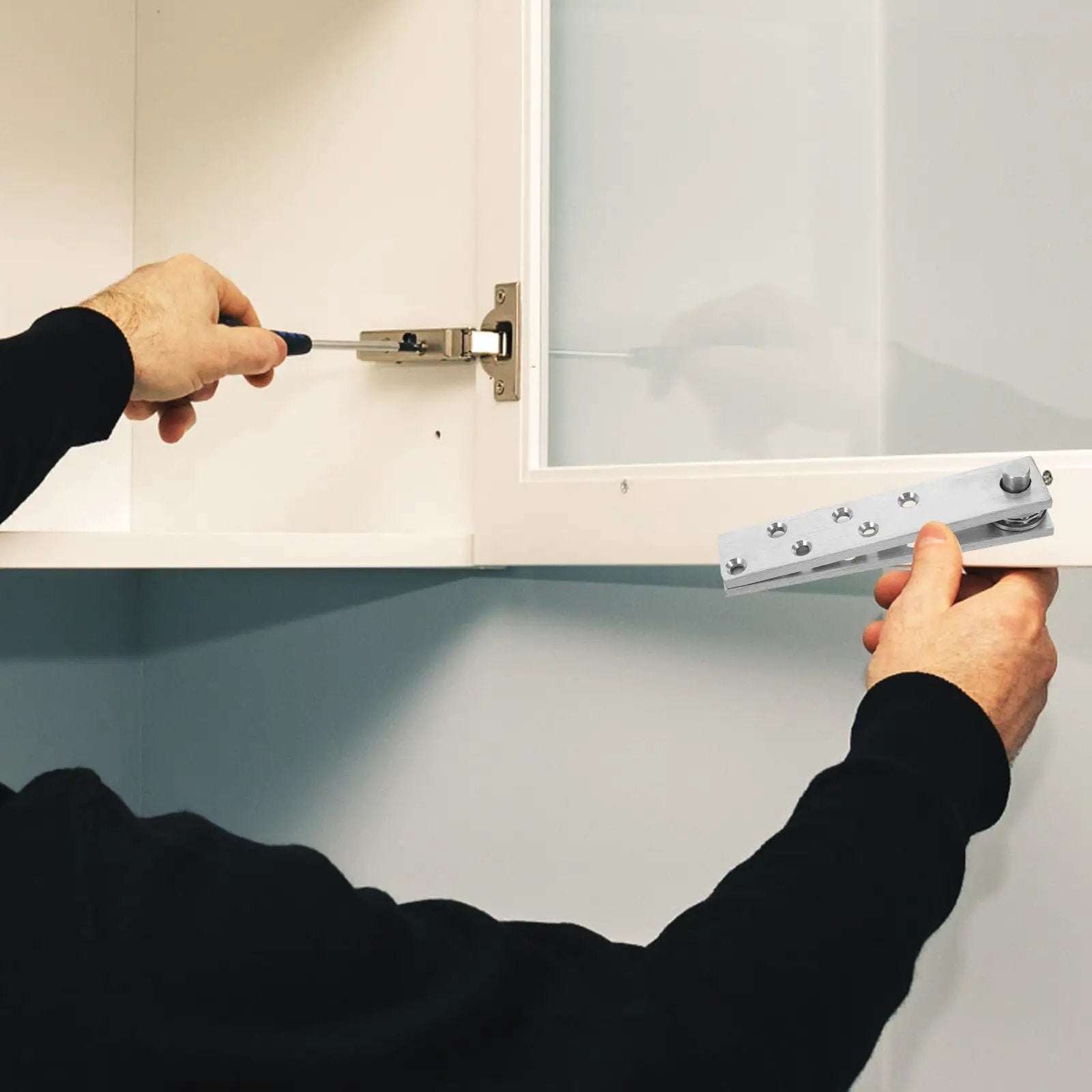Installation of Heavy Duty 360 Degree Hidden Door Hinge In Stainless Steel For Wood Doors And Secret Doors