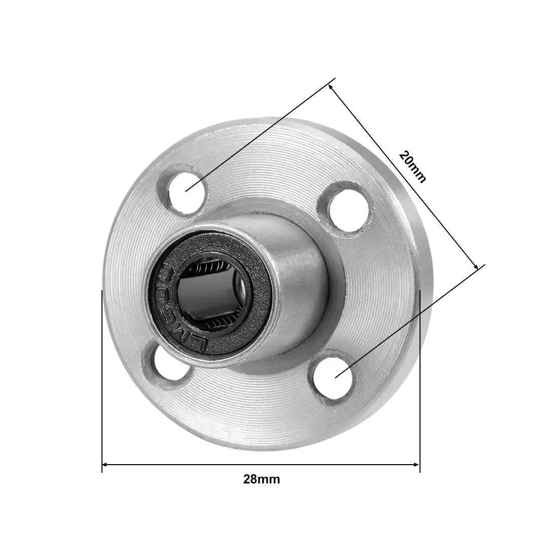 Round Flange Linear Ball Bearings Set for Smooth Motion LM6UU with 6mm Bore, 12mm OD, 19mm Length, Sealed Both Sides