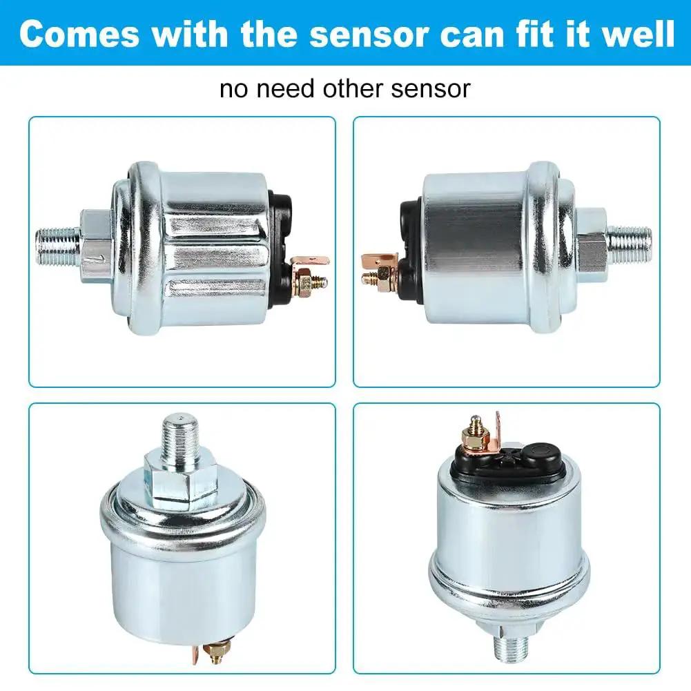 Sensor for 2 Inch Oil Pressure Gauge 0 to 150 PSI DC 12V Gauge Kit For Car Truck Marine Vehicle Automotive with metal casing