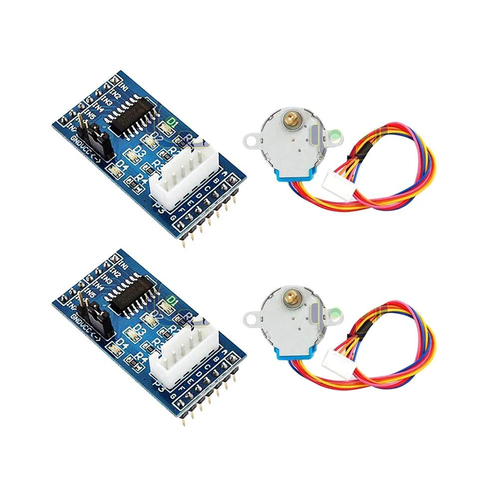 2 Pack 28BYJ48 Geared Stepper Motor 5V With ULN2003 Driver Module Test Board Kit Maker Friendly For Arduino Projects Compatible With Arduino Uno R3 DIY Robotics And CNC
