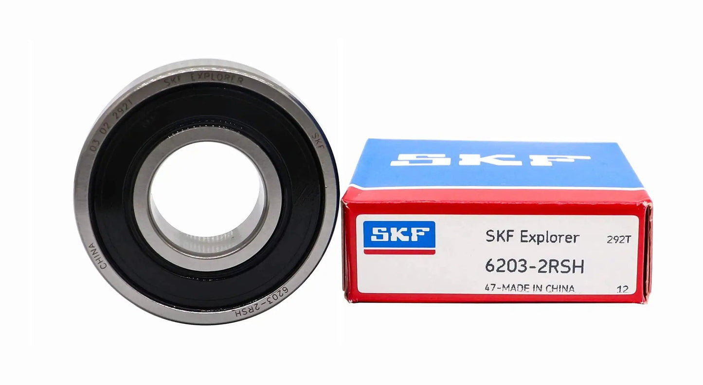 Premium Beefed Up Double Rubber Seal Ball Bearings 6203 2RSH 17x40x12mm 2 Pack Optimized For High Load And Long Life SKF Explorer Series