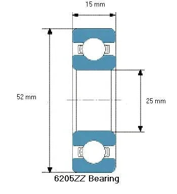 6205ZZ Bearing Deep Groove 25x52x12mm
