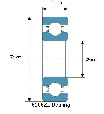 MR6205ZZ Bearing Deep Groove 25x52x12mm