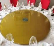 63" Chinese Gold Glass Lazy Susan Turntable - 1600mm
