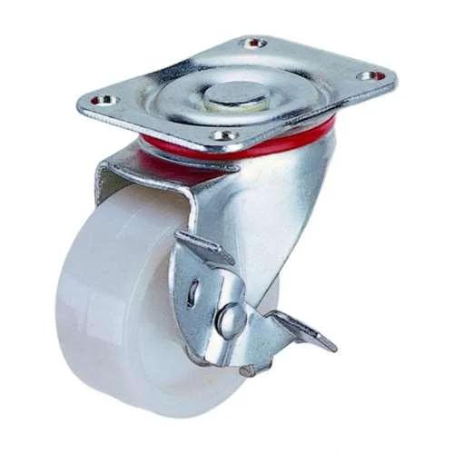 65mm Caster Wheel 110 Lbs - Center Brake Plastic Top Plate