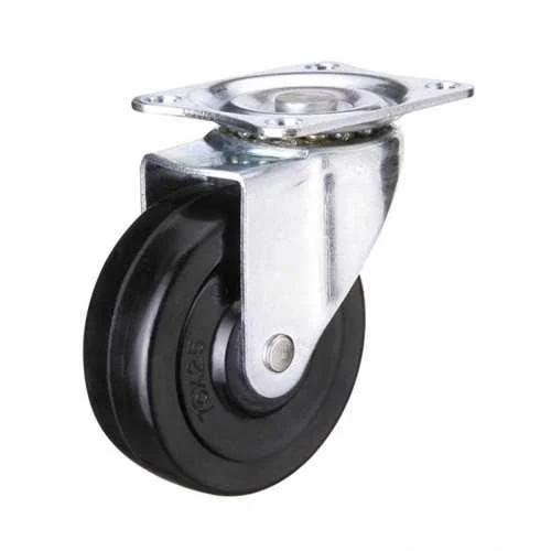 65mm Caster Wheel 44 Lbs - Brake Grey rubber Top Plate